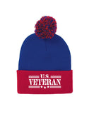 "U.S. Veteran" Pom Pom Beanie